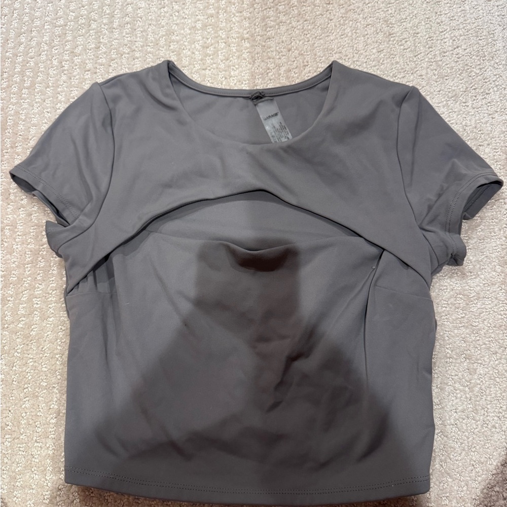 Garage Charcoal Short Sleeve Chest Opening Top